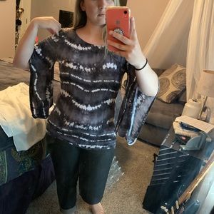 Tie dye shirt with bell sleeves